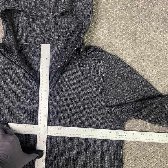 Lululemon Surge Warm Hoodie Men's Medium Gray 1/4 Zip Pullover Performance Gym - Picture 6 of 11